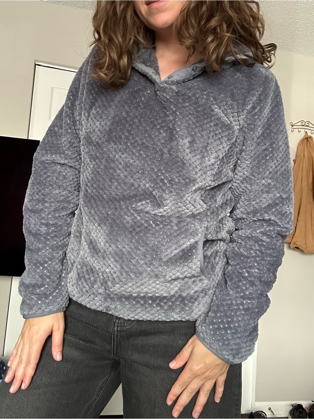 Eddie Bauer Plush Snap Neck Pullover